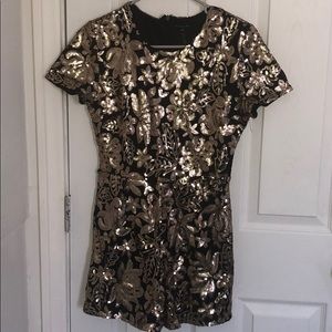 Floral black & gold Romper